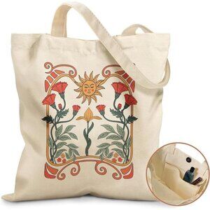 Aesthetic Tote Bag for Girls Sun Leaf